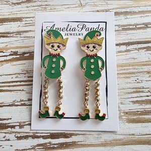 Amelia Panda Elf Earrings. Hypoallergenic